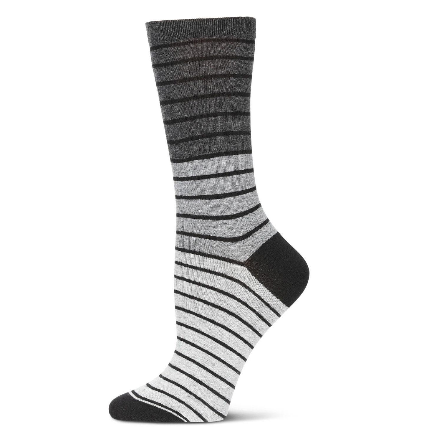 Носки Stripes, средней высоты, шерсть — MeMoi, цвет: Чёрный — фото 1