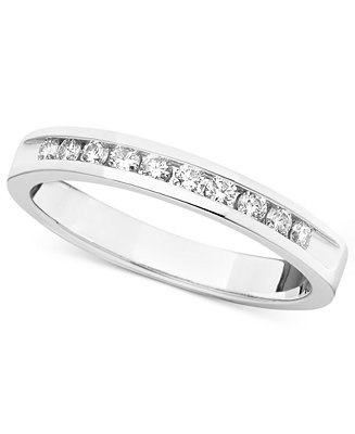Macy's Certified Diamond Band Ring in 14k White Gold (1/4 ct. t.w.) &  Reviews - Rings - Jewelry & Watches - Macy's