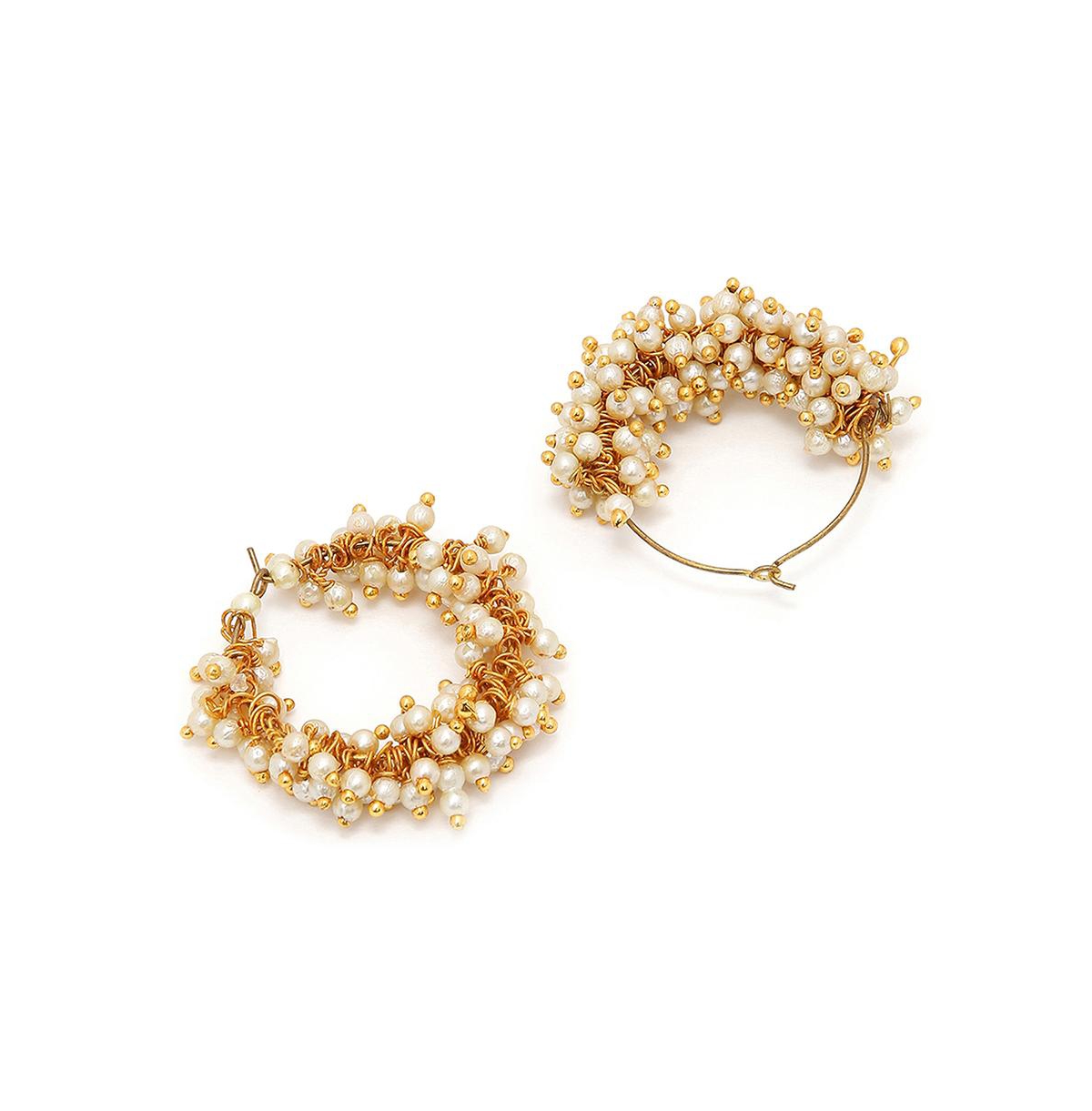 Sohi Women's Bead-cluster Hoop Earrings In Multi