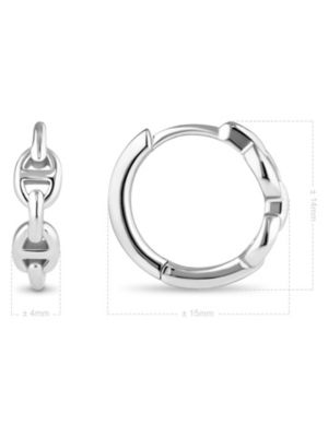 Mariner Hoop Earrings in Rhodium Plated Sterling Silver