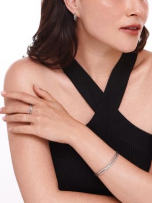 Love Knot Ring in Rhodium Plated Sterling Silver, Size