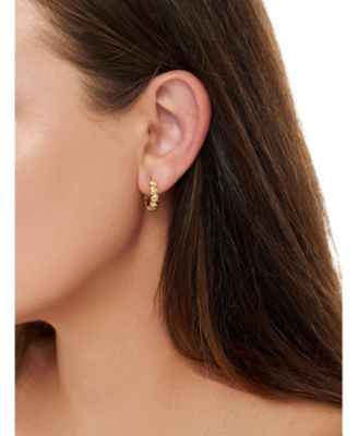 Sweet Heart Hoop Earrings in Gold Plated Sterling Silver