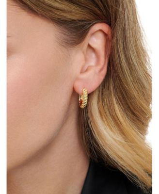 Rope Hoop Earrings in Gold Plated Sterling Silver