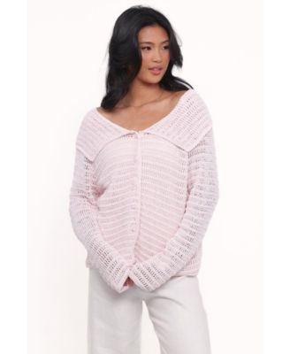 Women's Lyra Large Collar Cardigan - White