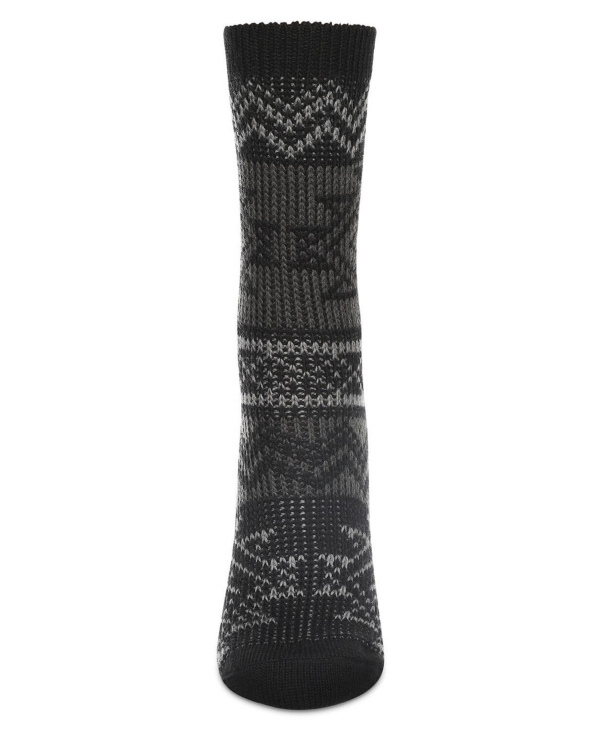 MeMoi Women's Diamond Line Fashion Soft-Fit Crew Sock
