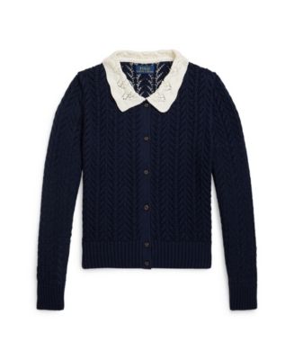 Polo Ralph Lauren Girls' 7-16 Pointelle-Knit Peter Pan Collar
