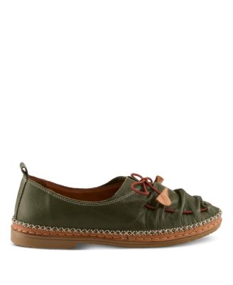 BERNA Leather Slip-On Shoes with Elastic Vamp and Whip-Stitched Details