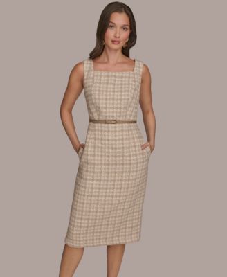 Women's Tweed Midi A-Line Dress