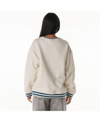 Women's Cream Philadelphia Eagles Oversized Vintage French Terry Sweatshirt