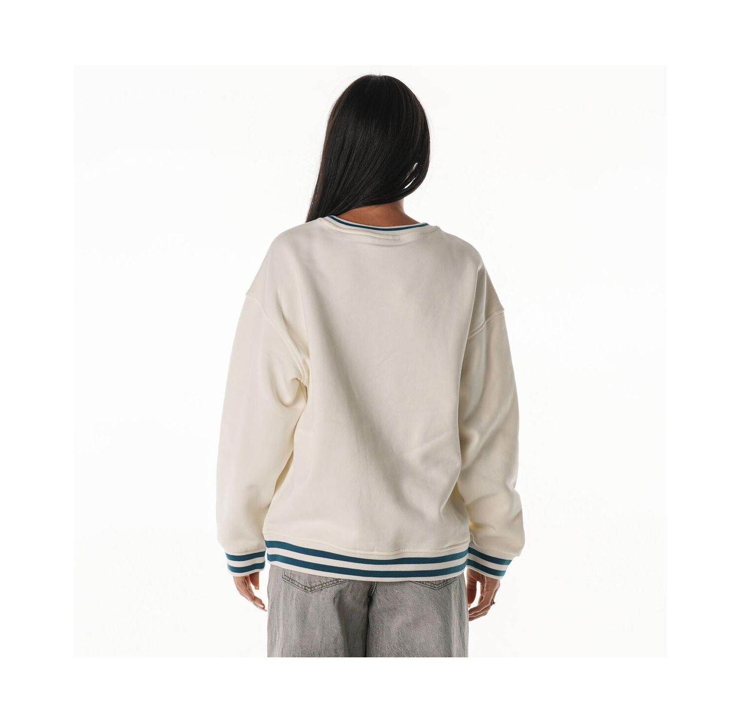 Women's Cream Philadelphia Eagles Oversized Vintage French Terry Sweatshirt