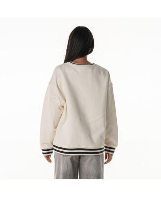 Women's Cream Cleveland Browns Oversized Vintage French Terry Sweatshirt