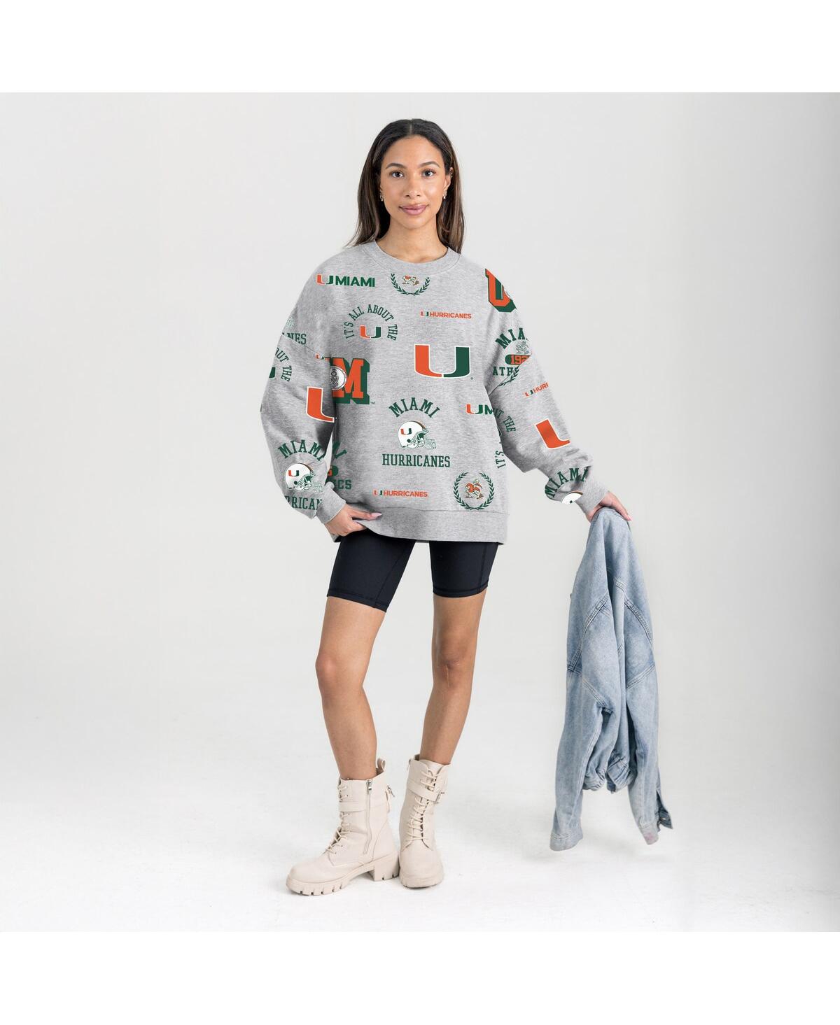 Gameday Couture Women's Gray Miami Hurricanes Always On Repeat Fleece Sweatshirt In Gray