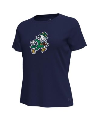 Women's Navy Notre Dame Fighting Irish Leprechaun Tech Stretch T-Shirt