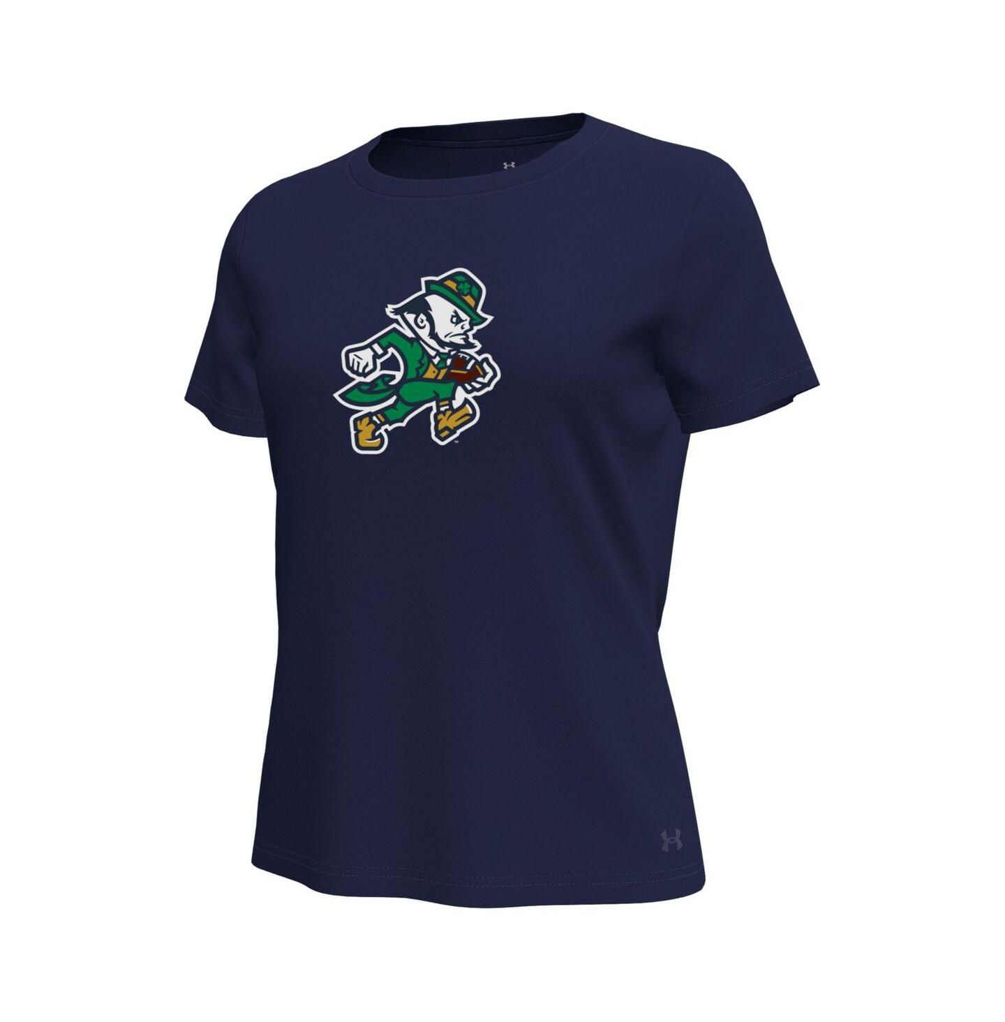 Женская футболка Under Armour Navy Notre Dame Fighting Irish Leprechaun Tech Stretch — фото 3