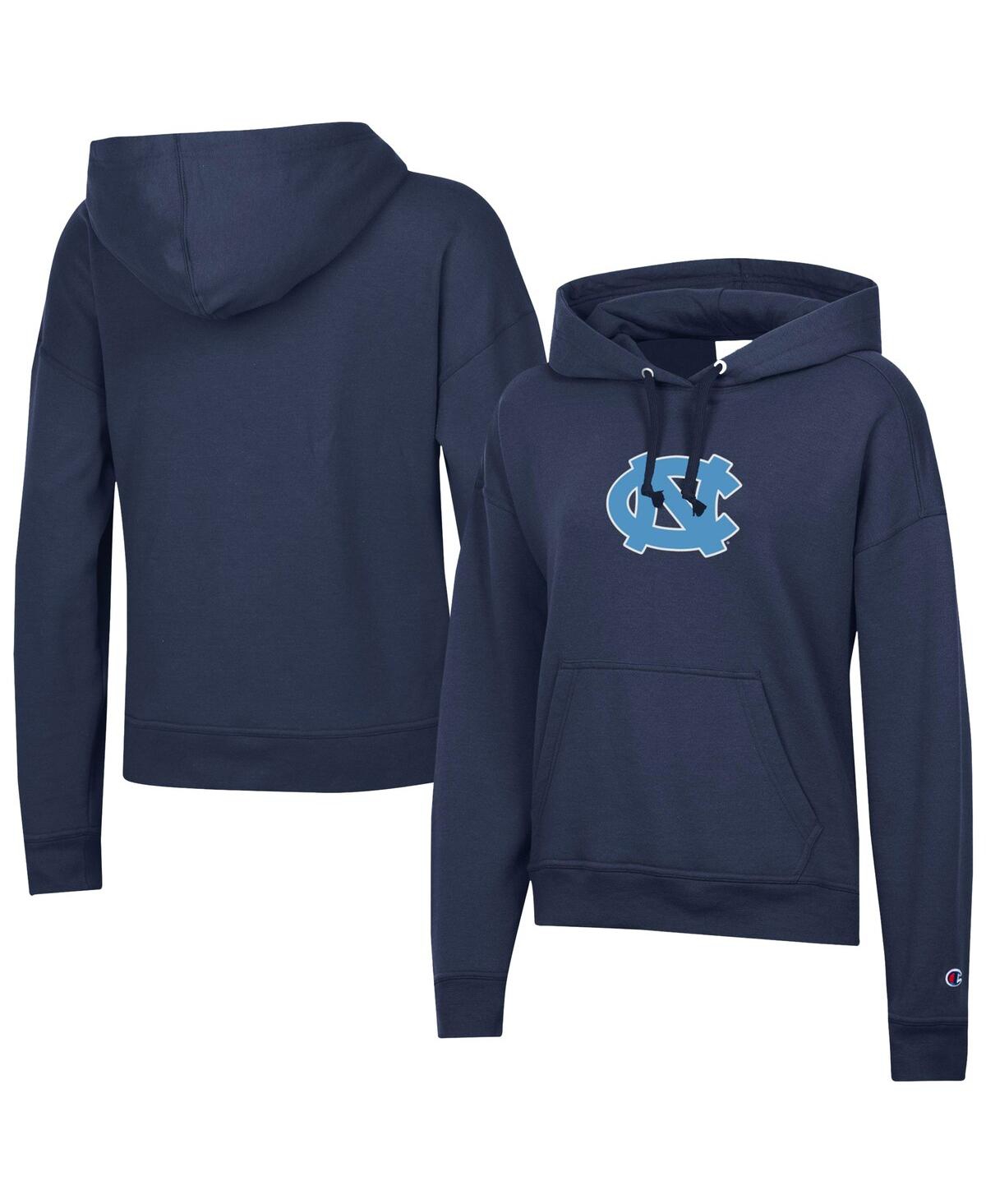 Champion Women's Navy North Carolina Tar Heels Powerblend Fleece Hoodie In Blue