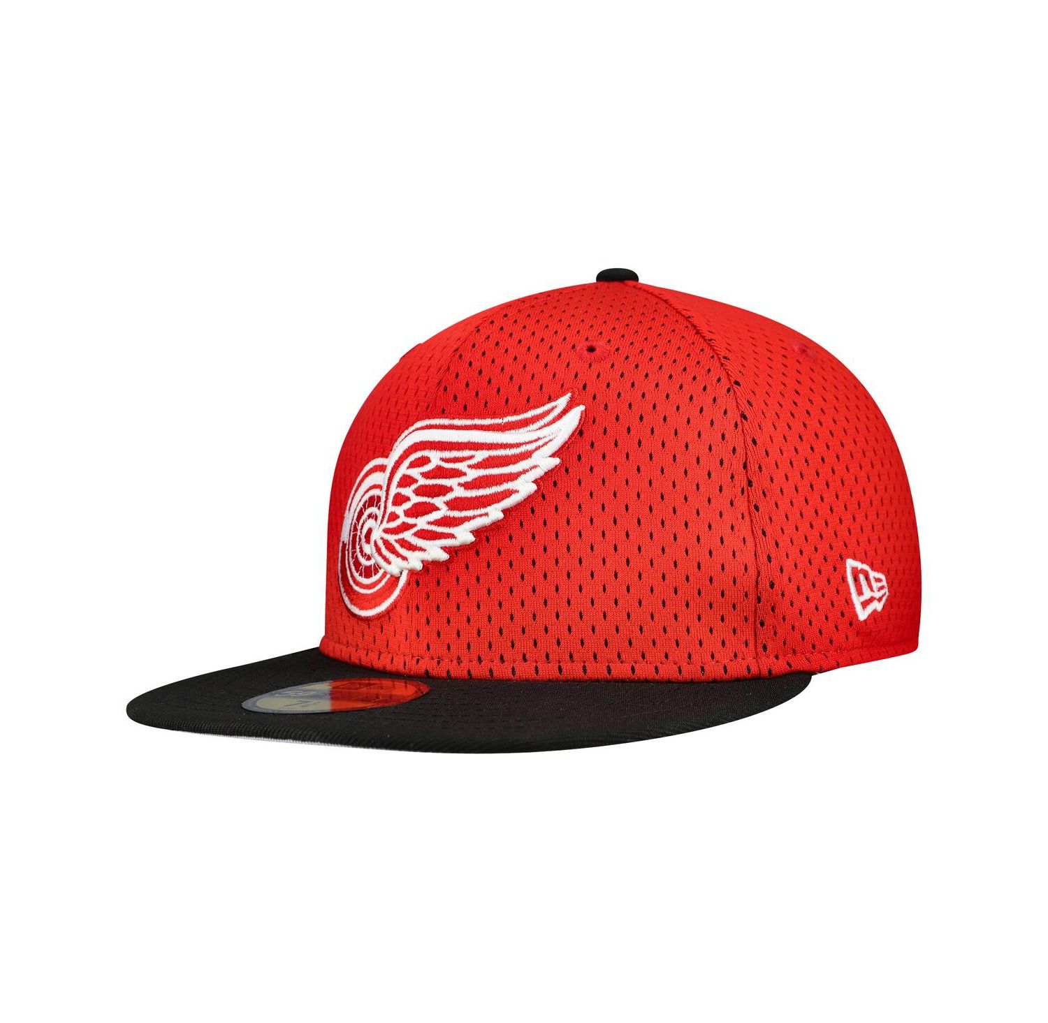 Men's Red/Black Detroit Red Wings Mesh Crown Two-Tone 59FIFTY Fitted Hat