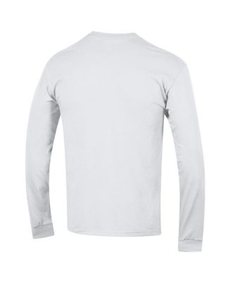 Men's White Michigan Wolverines Arch Over Logo 2-Hit Long Sleeve T-Shirt