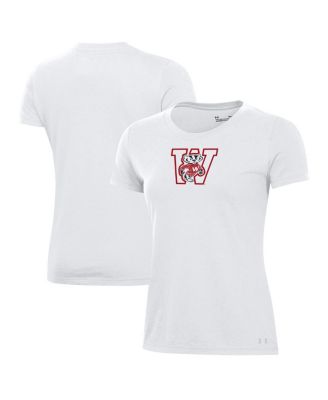 Under Armour - Women's White Wisconsin Badgers Throwback T-Shirt