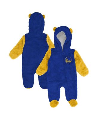 Outerstuff - Baby Boys and Girls Newborn Royal Golden State Warriors Stay Napping Fleece Bunting Full-Zip Sleeper