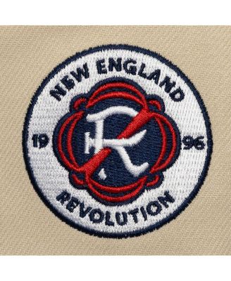 Men's Cream/Navy New England Revolution Upside Down Pro Pinch Snapback Hat