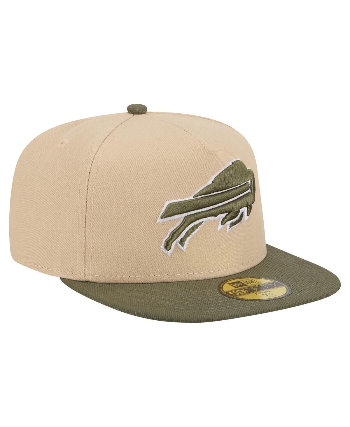 New Era Men's Light Beige/olive Buffalo Bills Color Pack A-frame 59fifty Fitted Hat In Multi