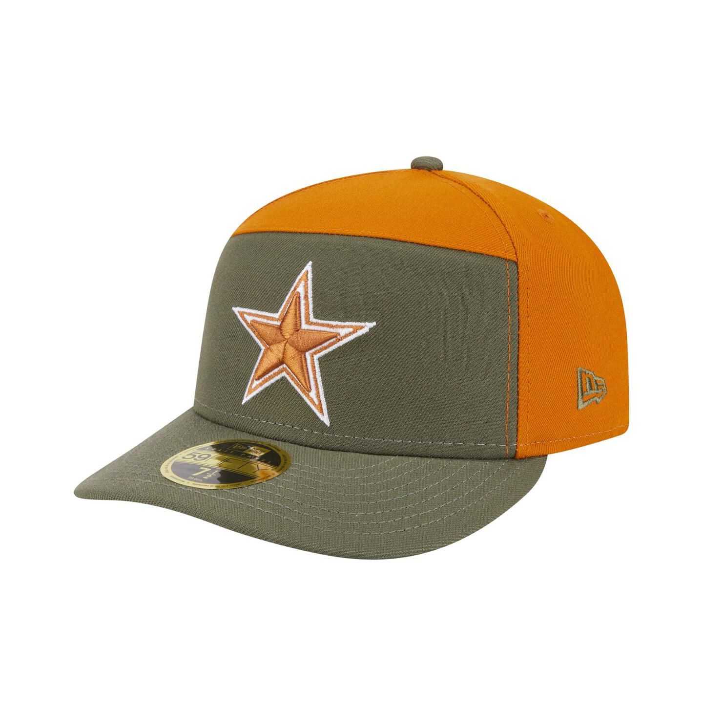 Мужские головные уборы New Era Olive/Brown Dallas Cowboys 2-Tone Color Pack Split Panel 59FIFTY Fitted Hat — фото 1