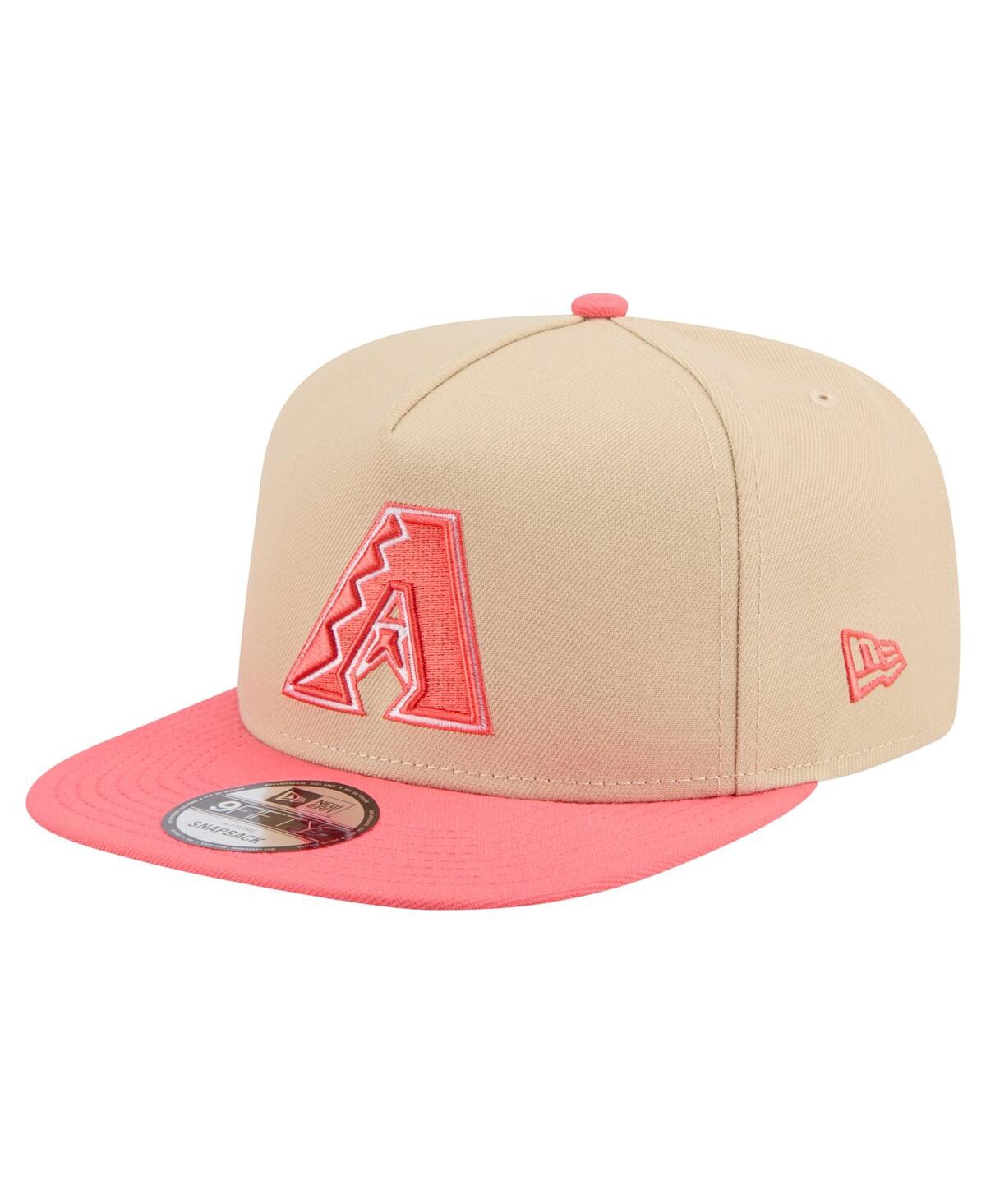 New Era Men's Light Beige/Coral Arizona Diamondbacks Color Pack A-Frame 9FIFTY Snapback Hat