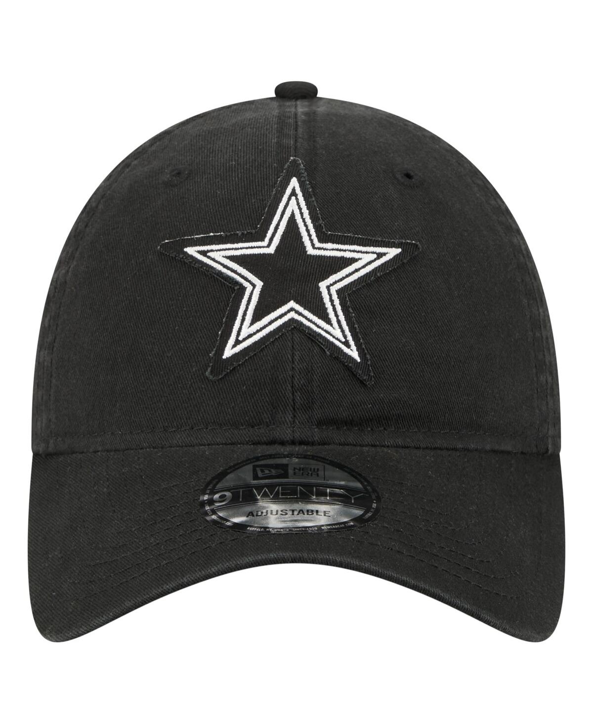 New Era Men's Black Dallas Cowboys Stamp 9twenty Adjustable Hat In Black