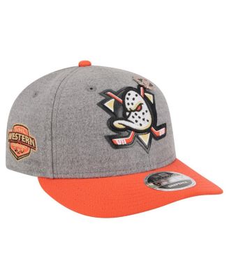 New Era - Men's Gray/Black Anaheim Ducks Wool Pin Low 9FIFTY Snapback Hat