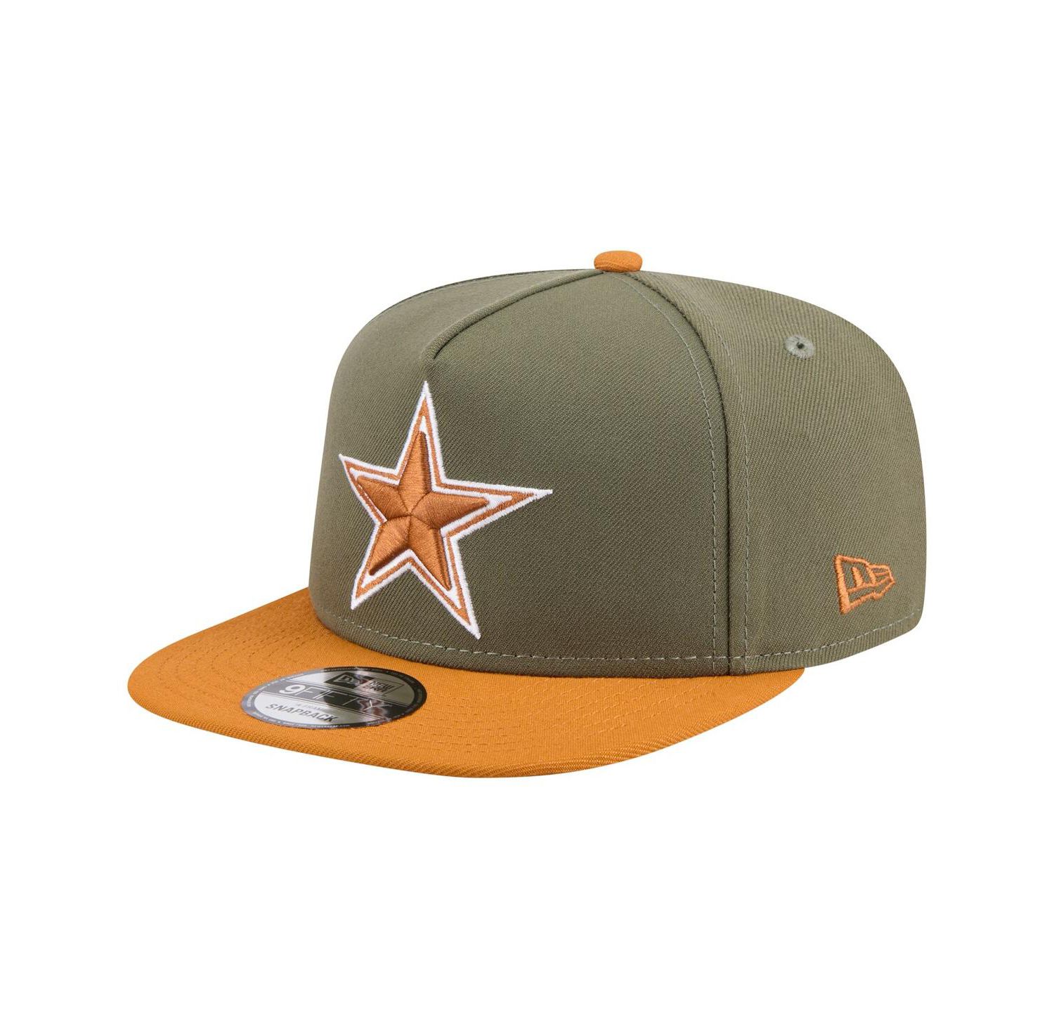Men's Olive/Brown Dallas Cowboys Two-Tone A-Frame 9FIFTY Snapback Hat