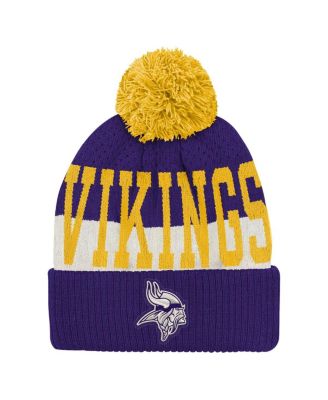 Outerstuff - Big Boys and Girls Purple Minnesota Vikings Modern Fan Cuffed with Pom Knit Hat