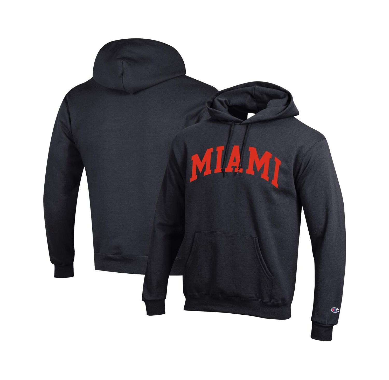 Men's Green Miami Hurricanes Basic Arch Fleece Pullover Hoodie