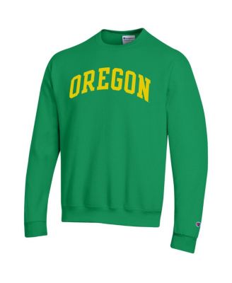 Men's Green Oregon Ducks Basic Arch Fleece Pullover Sweatshirt
