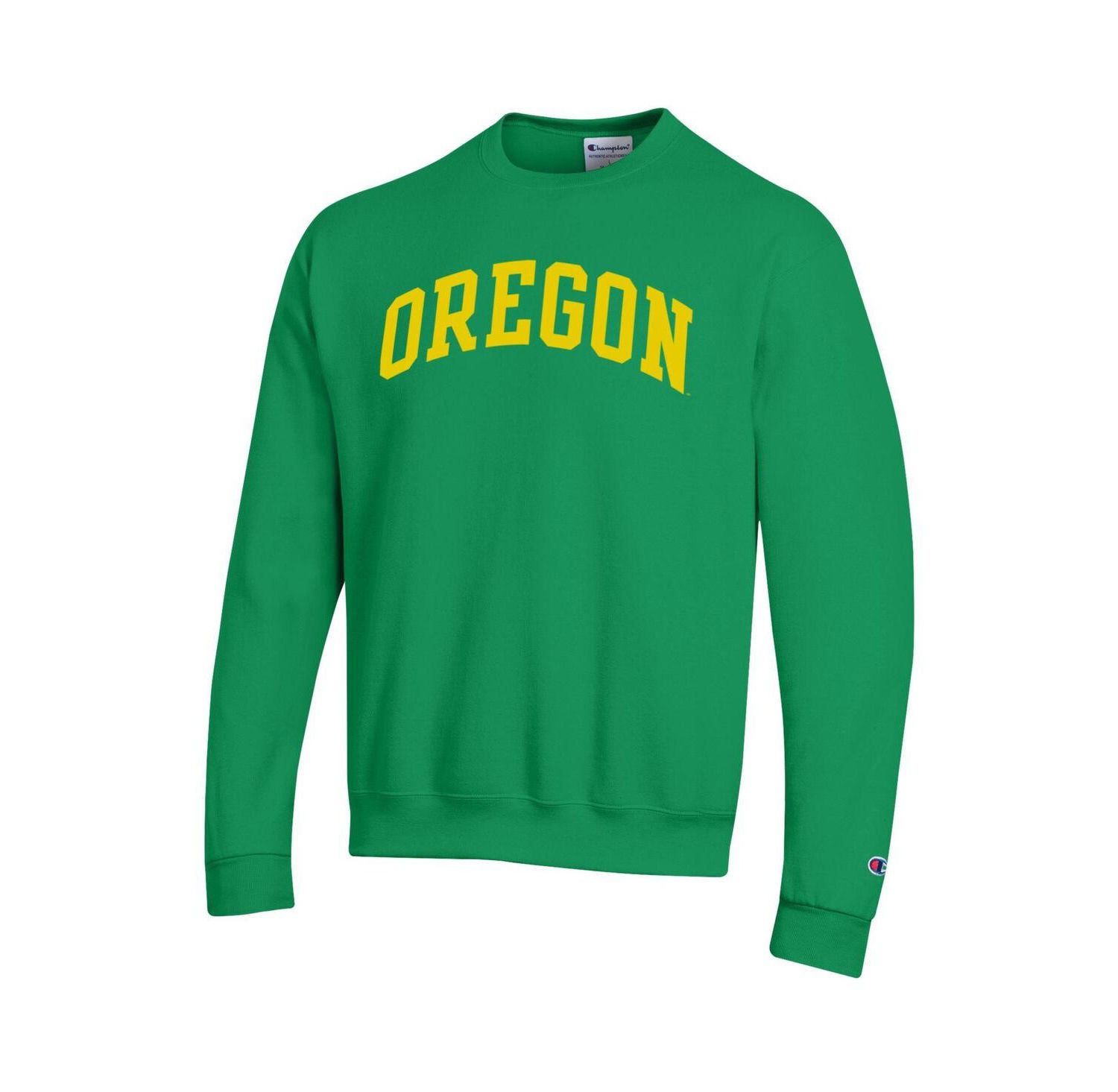 Men's Green Oregon Ducks Basic Arch Fleece Pullover Sweatshirt