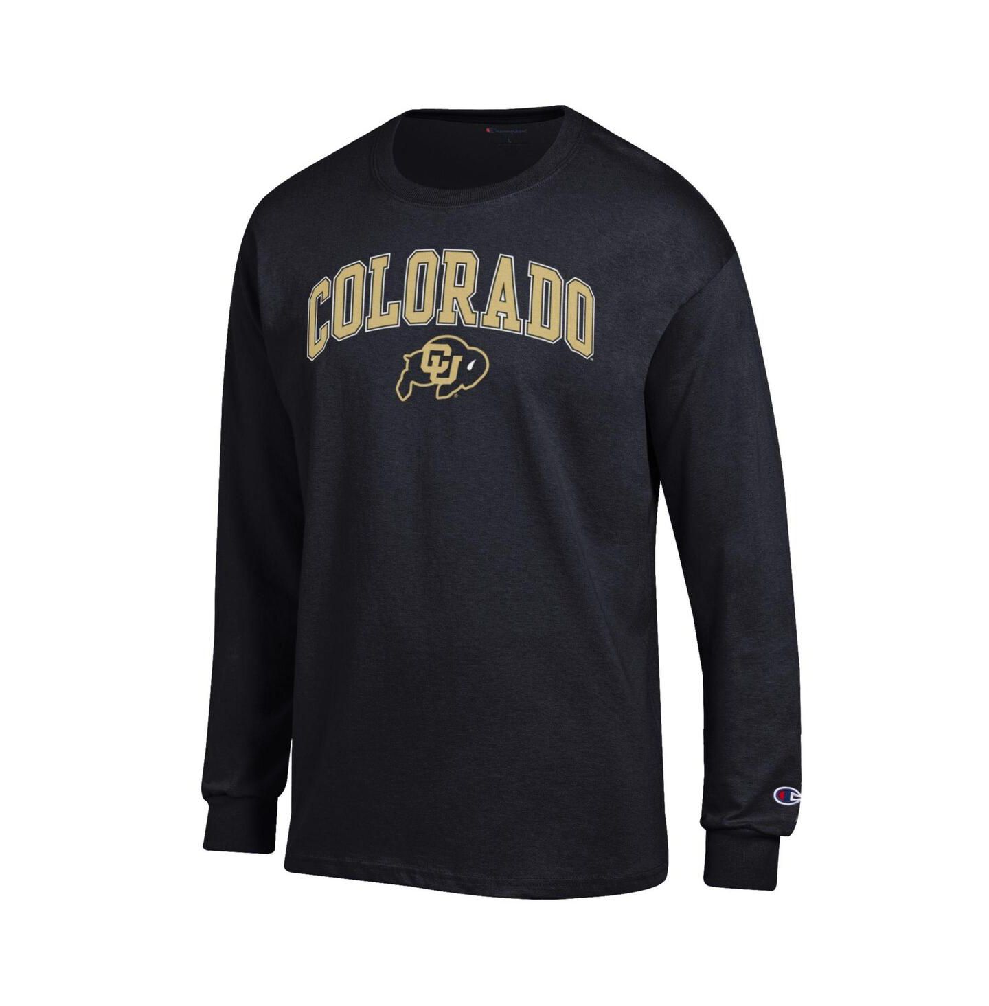 Мужская футболка Champion Gold Colorado Buffaloes Arch Over Logo Long Sleeve, цвет: Чёрный — фото 3