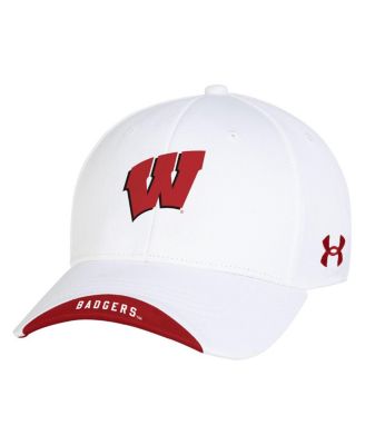 Under Armour - Men's White Wisconsin Badgers Sideline Blitzing Accent Adjustable Hat