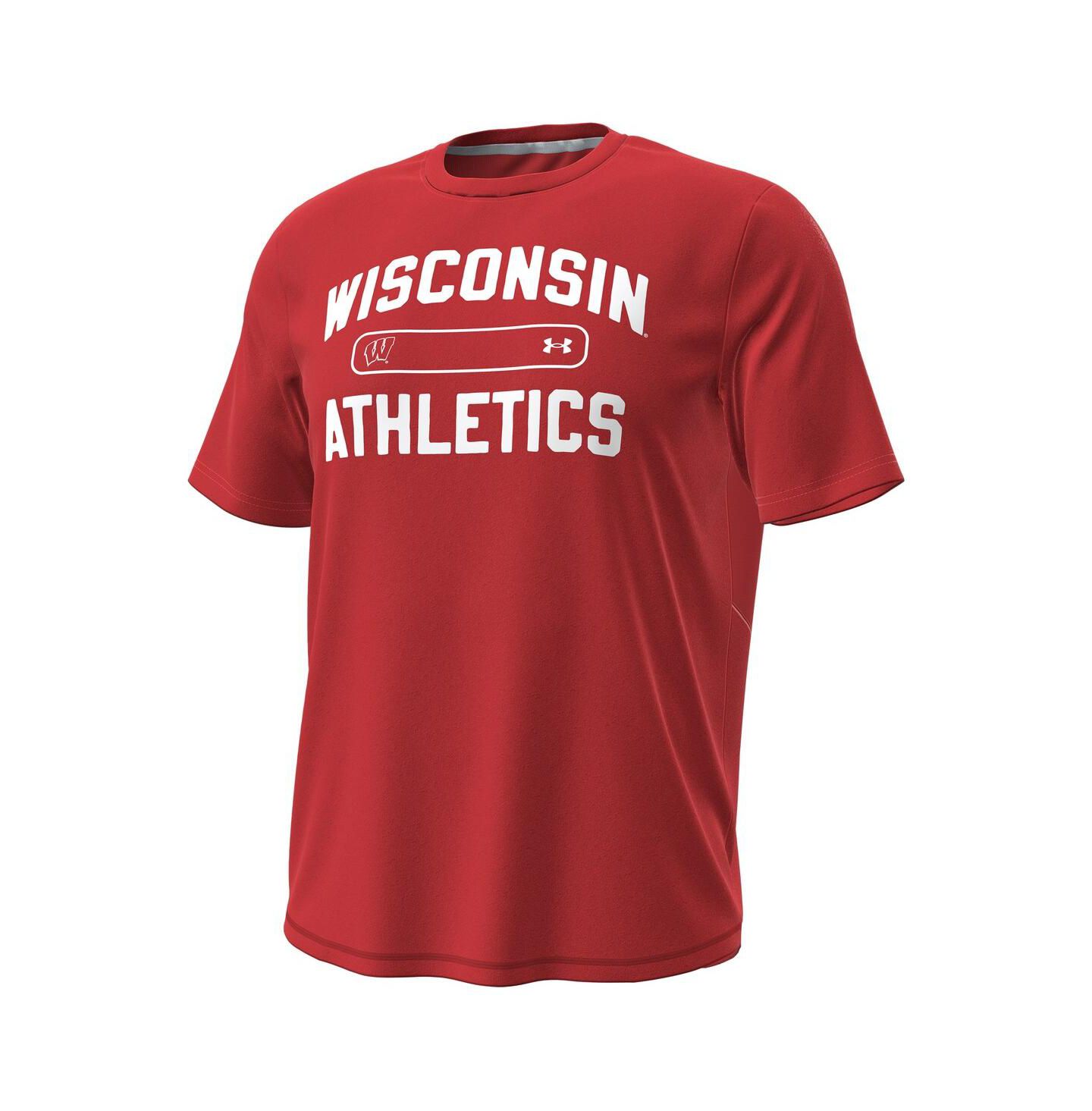 Мужская футболка Under Armour Red Wisconsin Badgers Sideline Knockout — фото 3