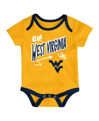 Baby Boys and Girls 3-Pack West Virginia Mountaineers All Day Play Bodysuit Set