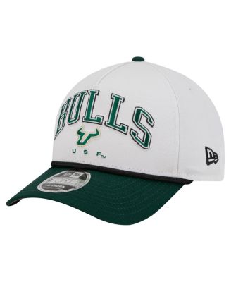 New Era - Men's White/Green South Florida Bulls Arch Two-Tone Rope 9FORTY A-Frame M-Crown Adjustable Hat