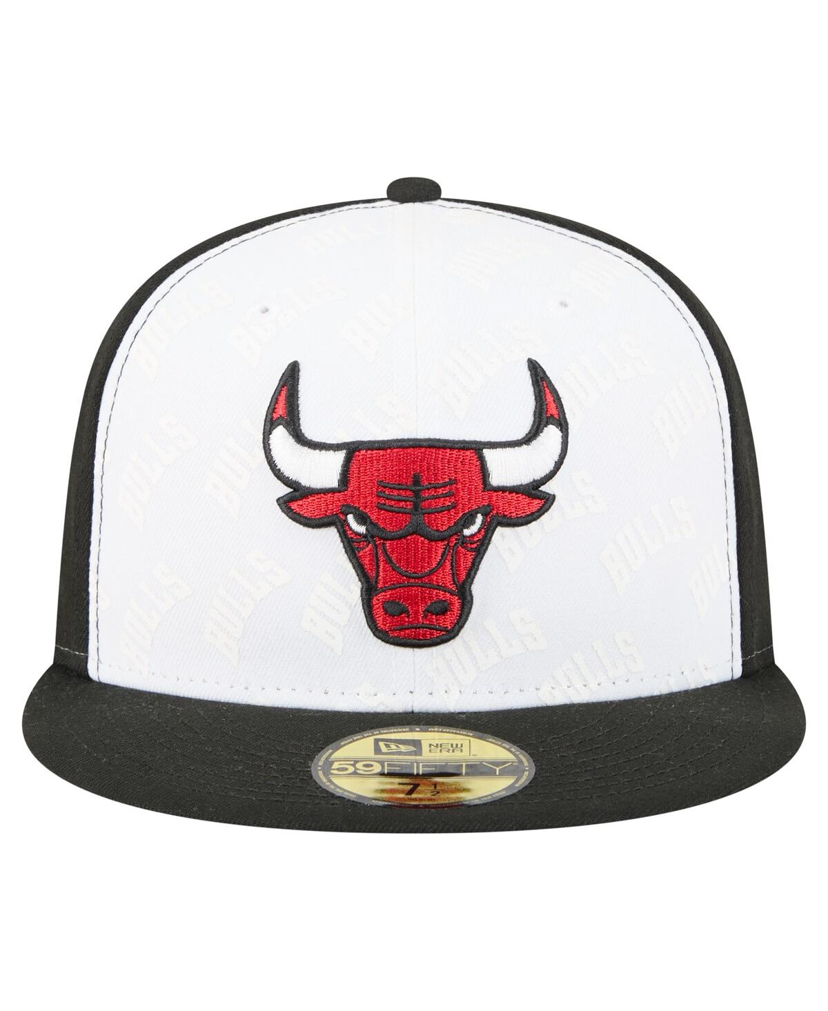New Era Men's White/black Chicago Bulls Repeat 59fifty Fitted Hat In Multi
