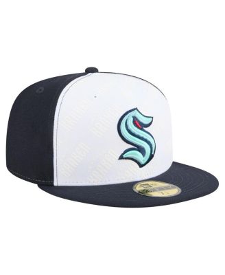 Men's White/Deep Sea Blue Seattle Kraken Repeat Two-Tone 59FIFTY Fitted Hat