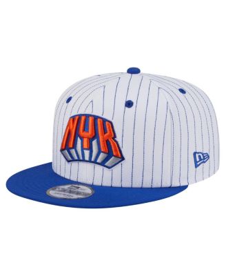 Men's White/Blue New York Knicks Deceptor Pinstripe 9FIFTY Snapback Hat