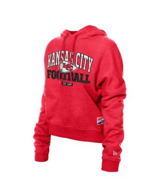 Women's Red Kansas City Chiefs Throwback Boxy Hoodie Sweatshirt