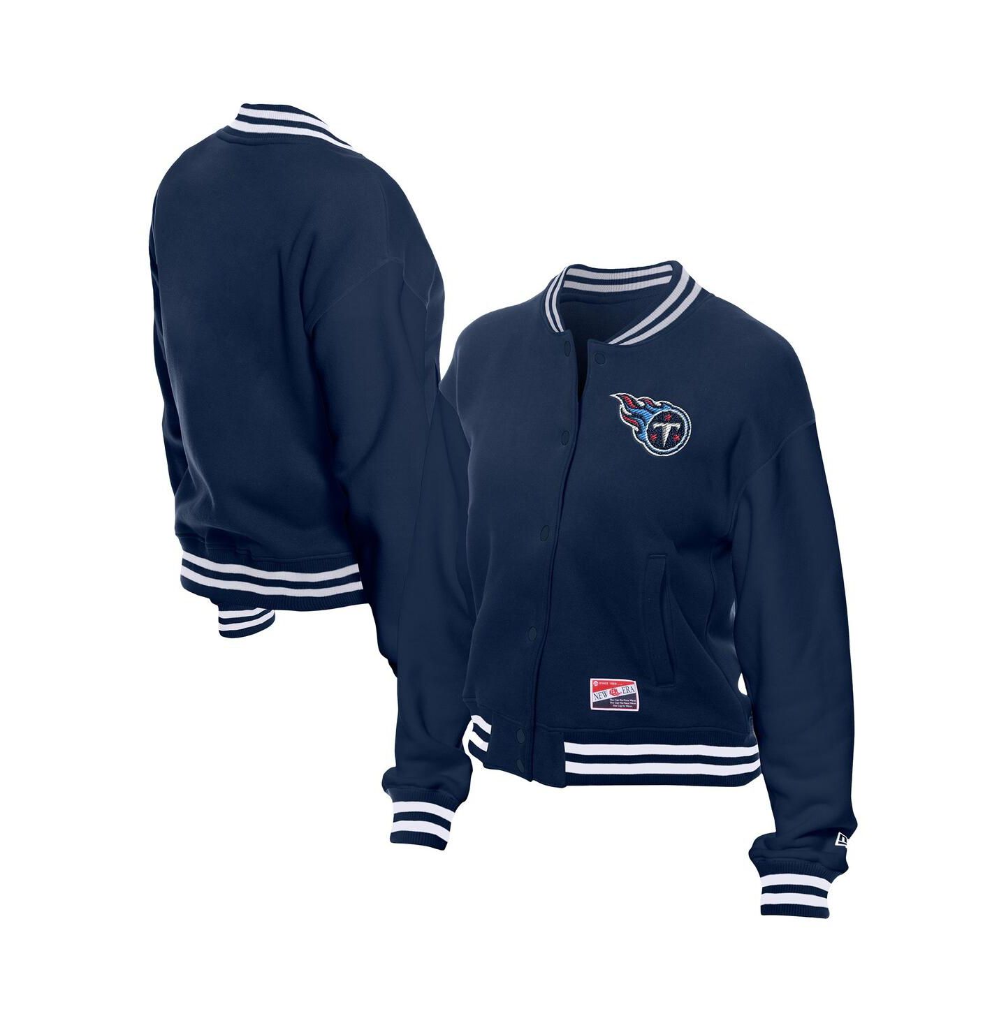 Женская куртка New Era Navy Tennessee Titans Throwback Fleece Full-Snap — фото 1