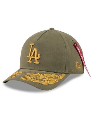New Era - Men's Olive Los Angeles Dodgers A-Frame 9FORTY Adjustable Hat