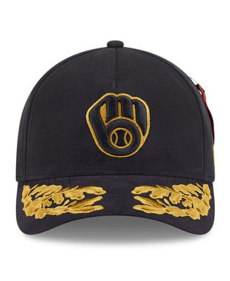 Men's Black Milwaukee Brewers A-Frame 9FORTY Adjustable Hat