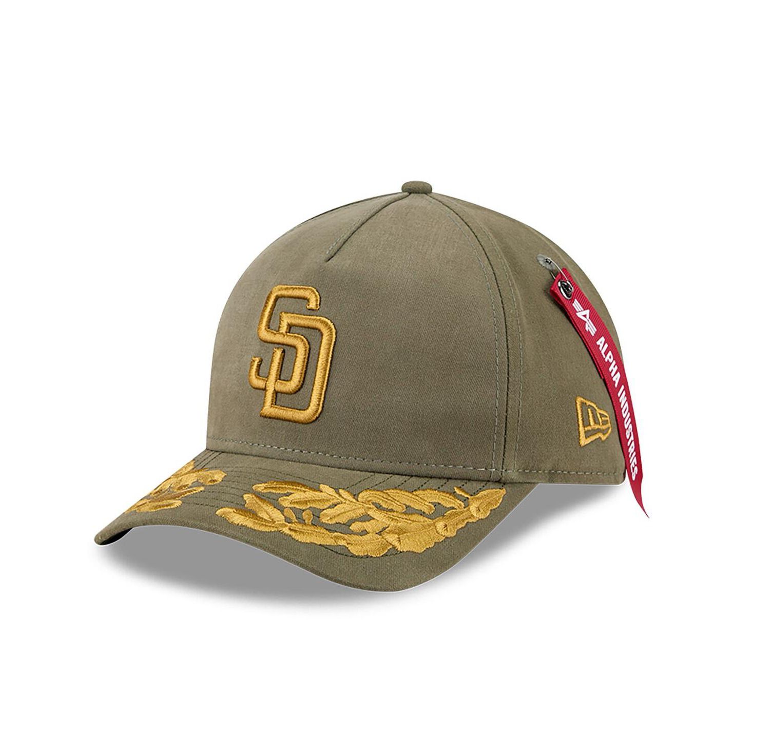 Men's Olive San Diego Padres A-Frame 9FORTY Adjustable Hat