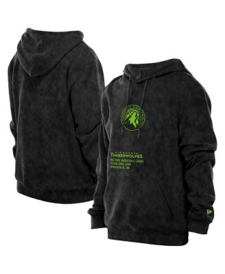 New Era - Men's Black Minnesota Timberwolves Sport Night Mineral Wash Pullover Hoodie