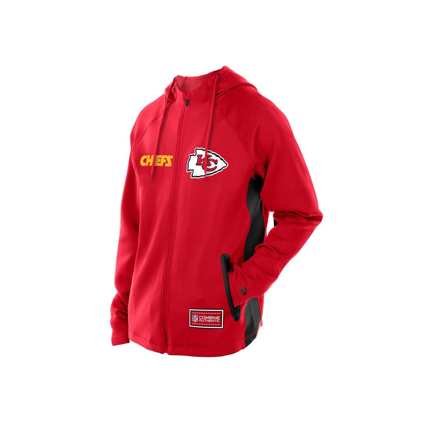 Men's Red Kansas City Chiefs Combine Authentic Raglan Scuba Full-Zip Hoodie