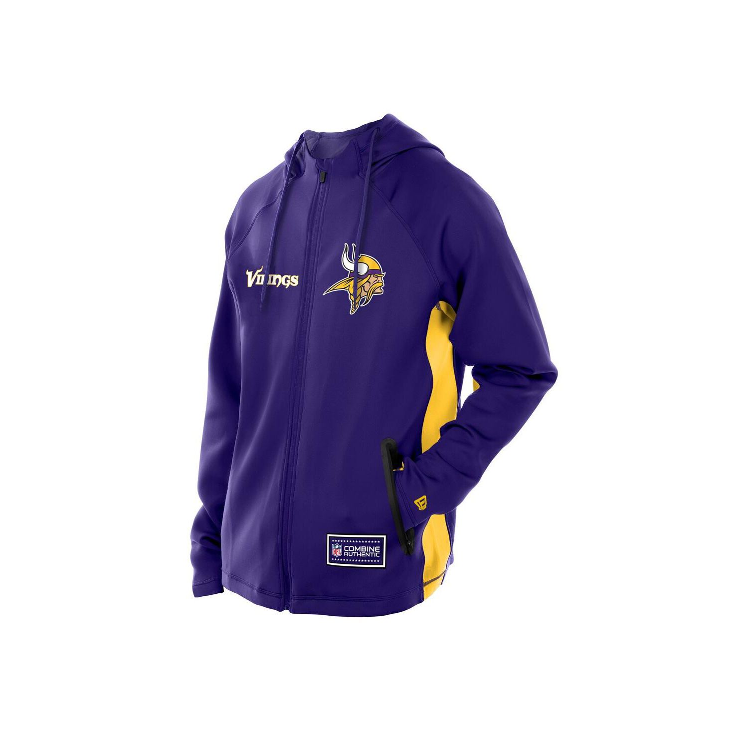 Men's Purple Minnesota Vikings Combine Authentic Raglan Scuba Full-Zip Hoodie